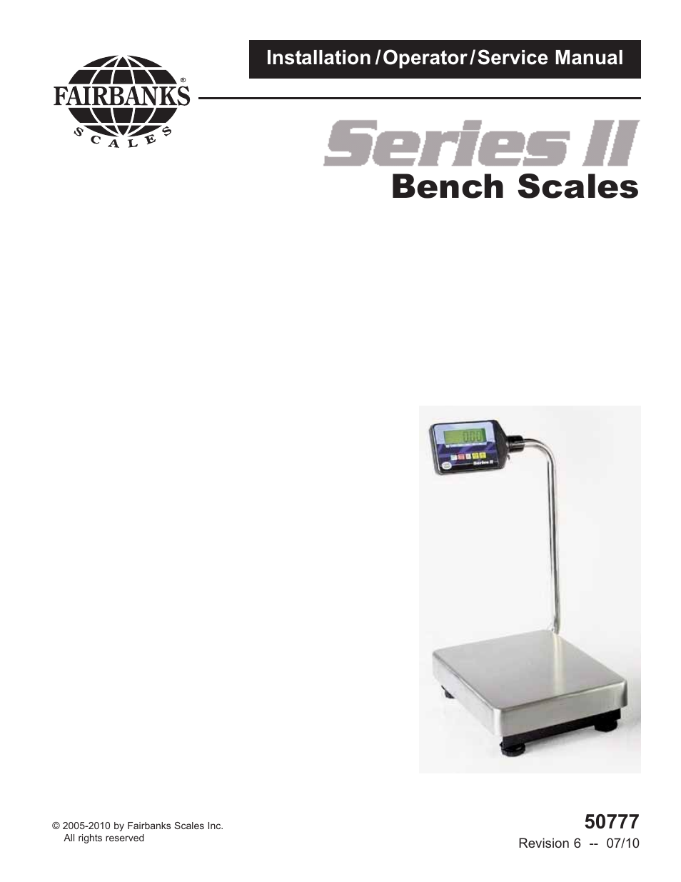 Fairbanks Series II Bench Scales User Manual | 14 pages