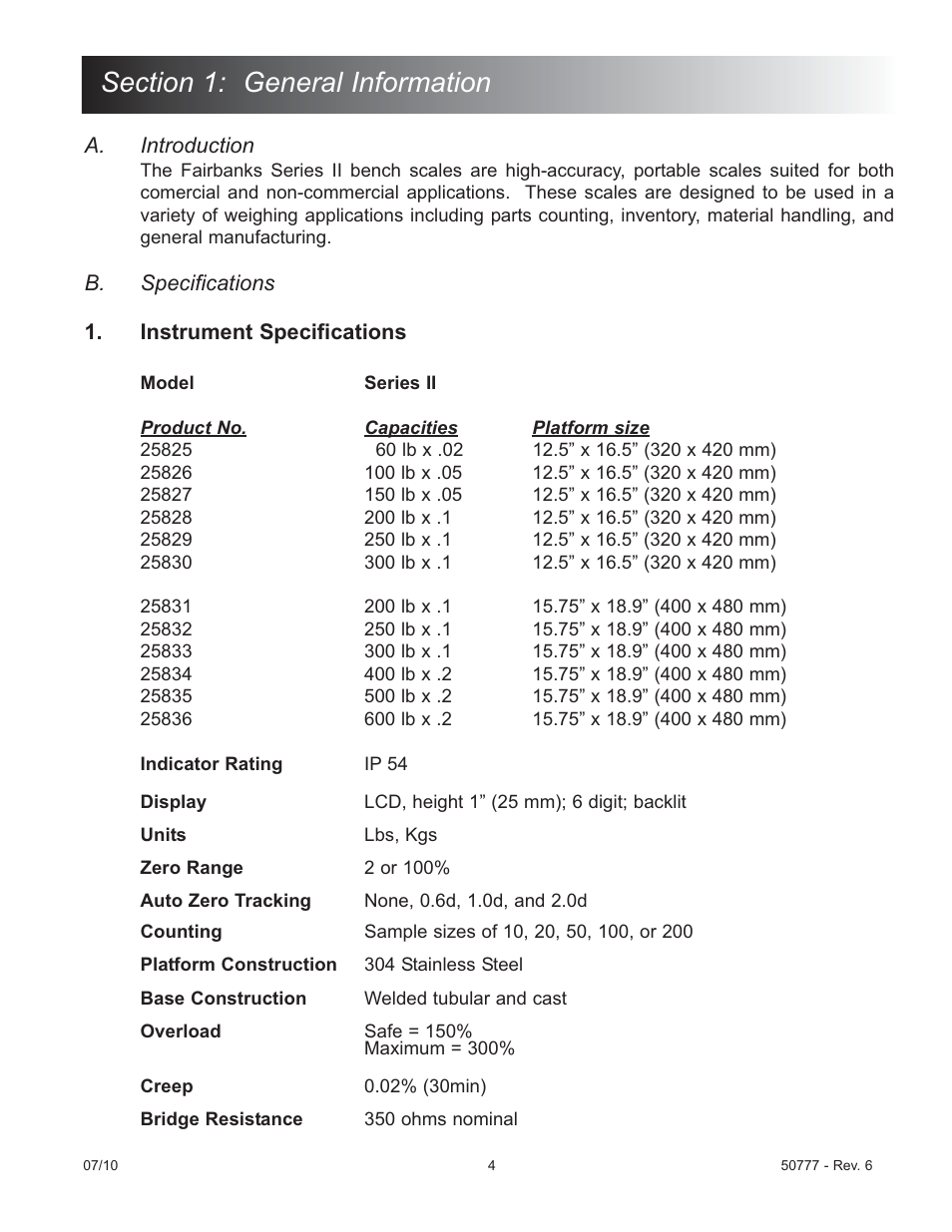 Fairbanks Series II Bench Scales User Manual | Page 4 / 14