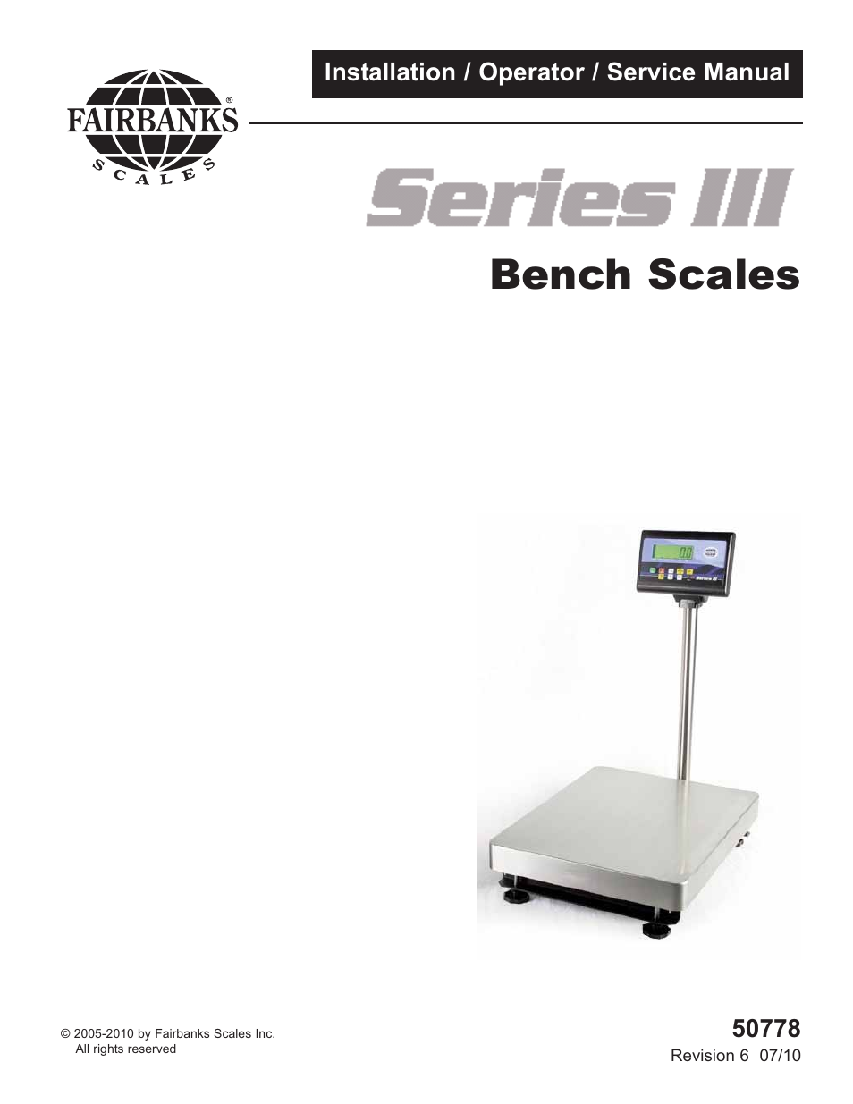Fairbanks Series III Bench Scales User Manual | 15 pages