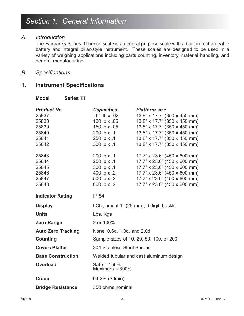 Fairbanks Series III Bench Scales User Manual | Page 4 / 15