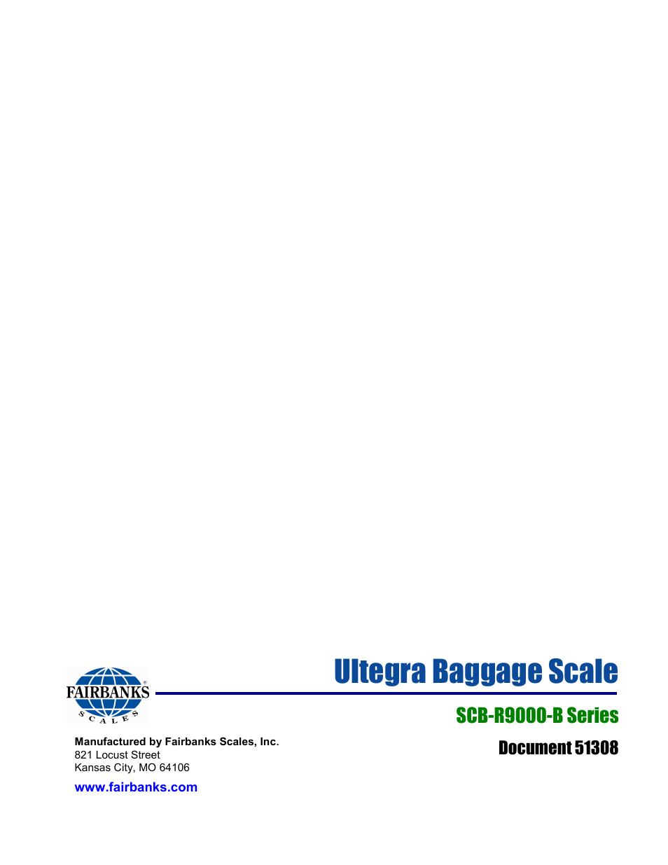 Ultegra baggage scale, Scb-r9000-b series | Fairbanks SCB-R9000-B Series Ultegra Baggage User Manual | Page 19 / 19