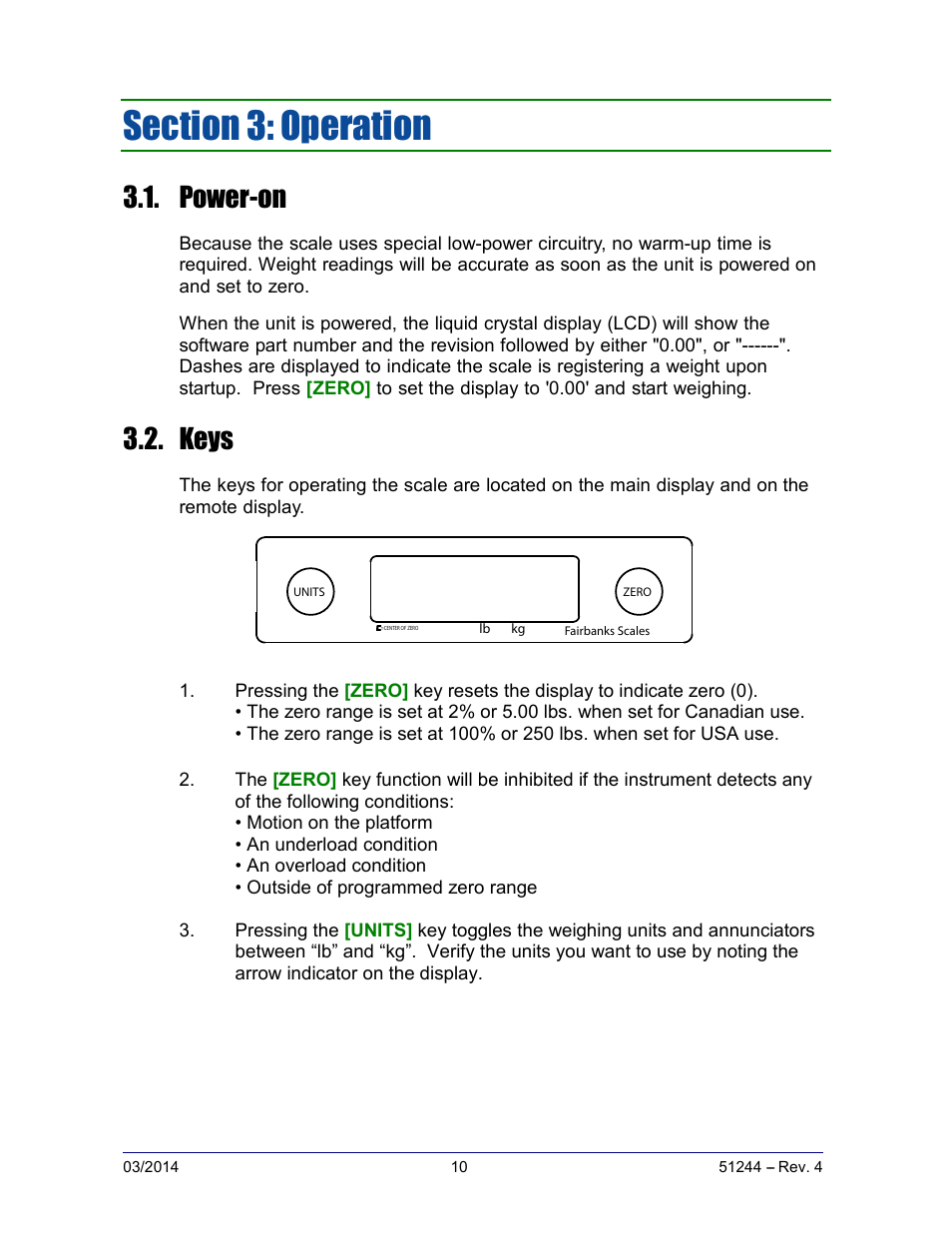 Power-on, Keys | Fairbanks SCB-R9050 Series Ultegra MAX User Manual | Page 10 / 17