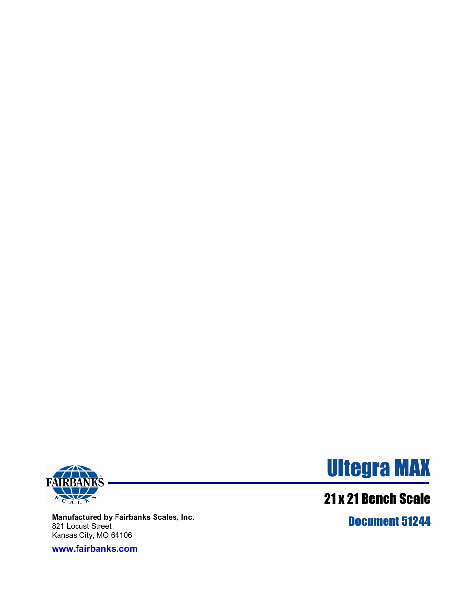 Ultegra max, 21 x 21 bench scale | Fairbanks SCB-R9050 Series Ultegra MAX User Manual | Page 17 / 17