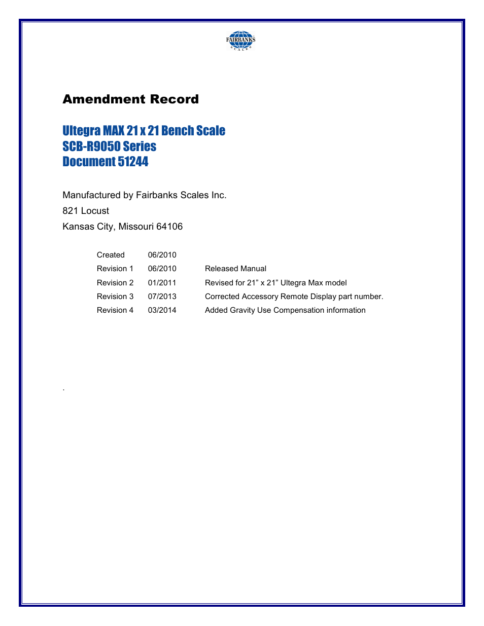 Fairbanks SCB-R9050 Series Ultegra MAX User Manual | Page 3 / 17