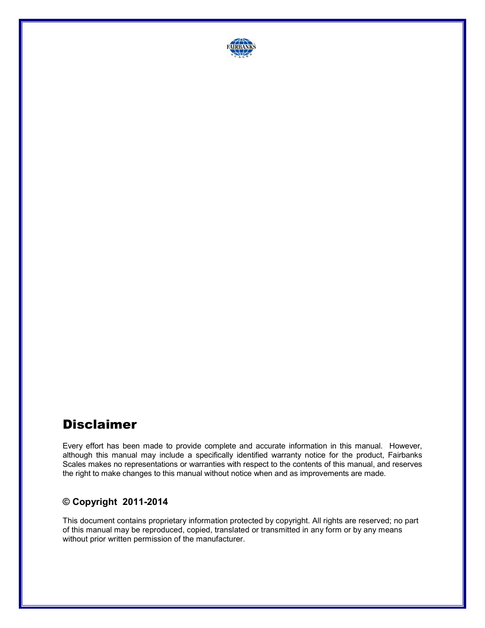 Disclaimer | Fairbanks SCB-R9050 Series Ultegra MAX User Manual | Page 4 / 17