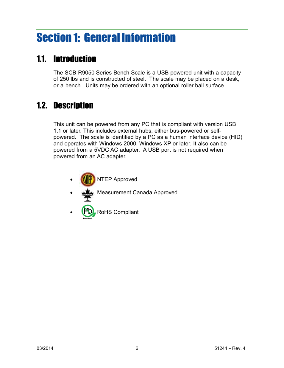 Introduction, Description | Fairbanks SCB-R9050 Series Ultegra MAX User Manual | Page 6 / 17