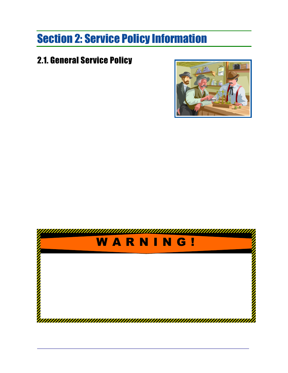 General service policy | Fairbanks Ultegra Junior Bench Scale User Manual | Page 7 / 18