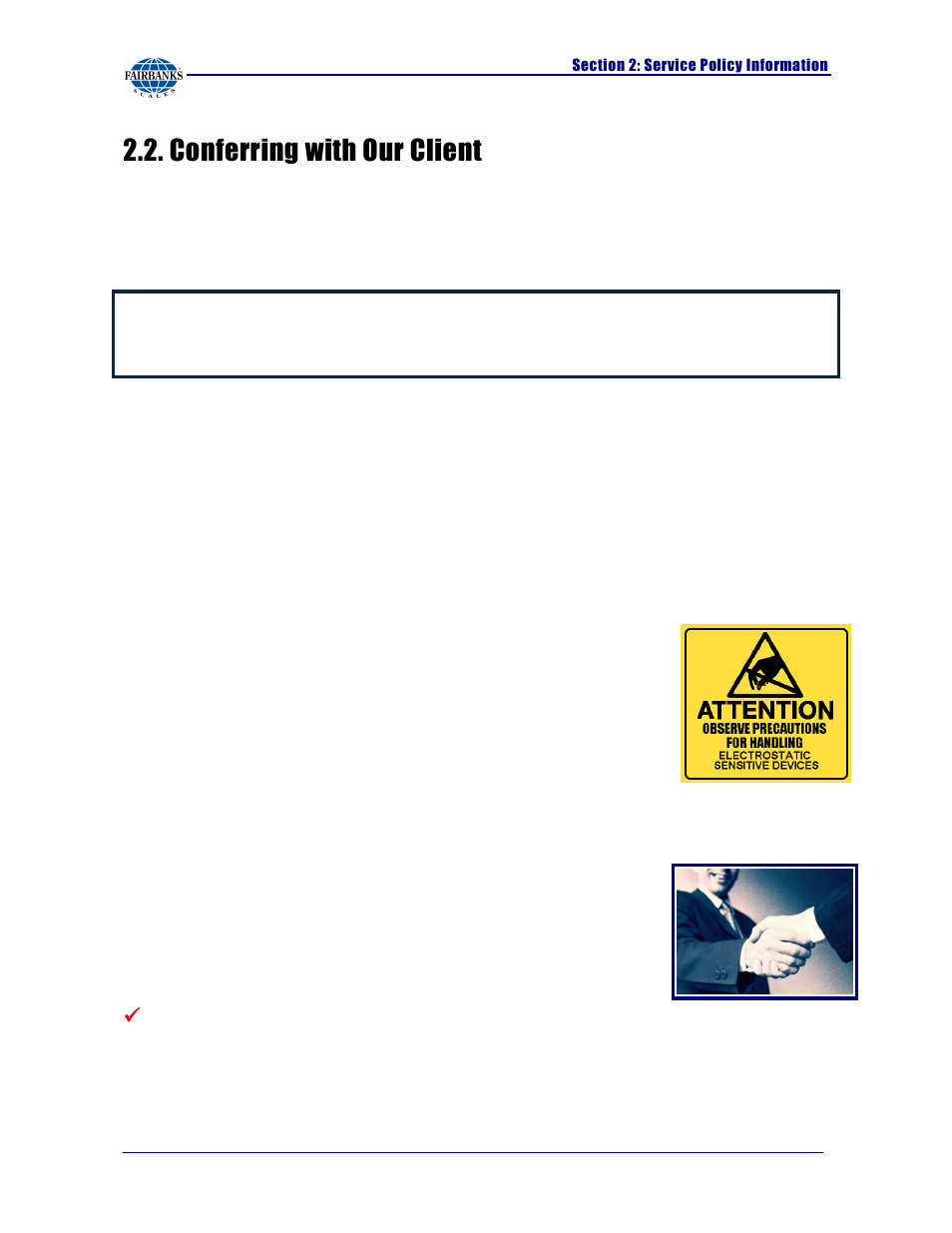 Conferring with our client, Installing technician | Fairbanks Ultegra Junior Bench Scale User Manual | Page 8 / 18