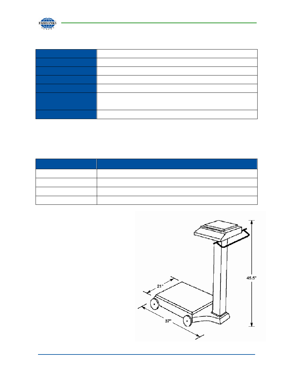 Portable platform scale specifications, Accessories | Fairbanks 1129 SERIES Dual Platform Counting Scale User Manual | Page 10 / 50