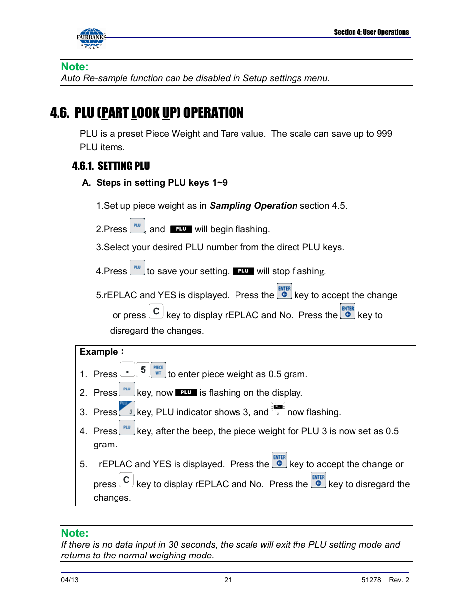 Plu (part look up) operation | Fairbanks OMEGA SERIES COUNTING SCALE User Manual | Page 21 / 62