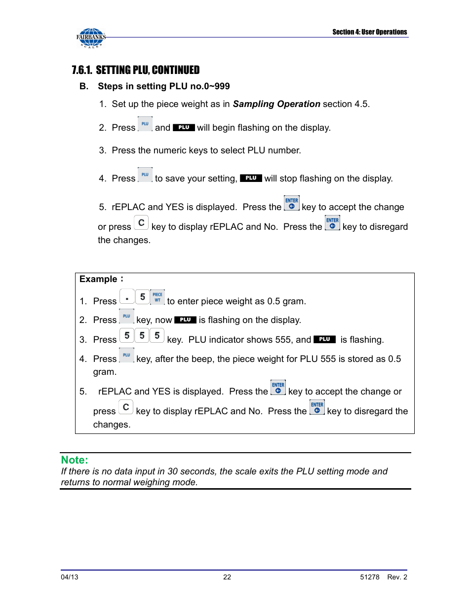 Fairbanks OMEGA SERIES COUNTING SCALE User Manual | Page 22 / 62