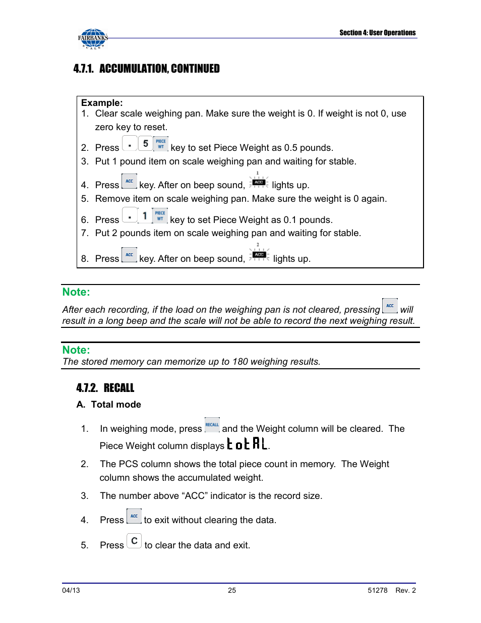 Fairbanks OMEGA SERIES COUNTING SCALE User Manual | Page 25 / 62