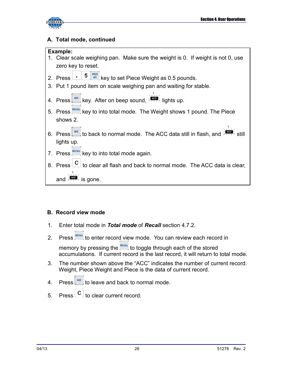 Fairbanks OMEGA SERIES COUNTING SCALE User Manual | Page 26 / 62