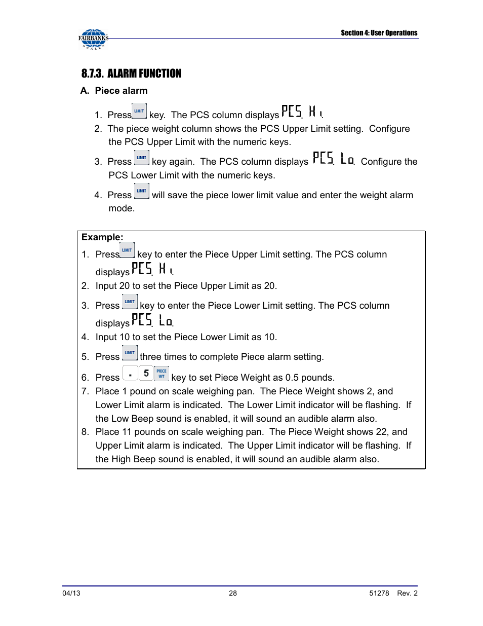 Fairbanks OMEGA SERIES COUNTING SCALE User Manual | Page 28 / 62