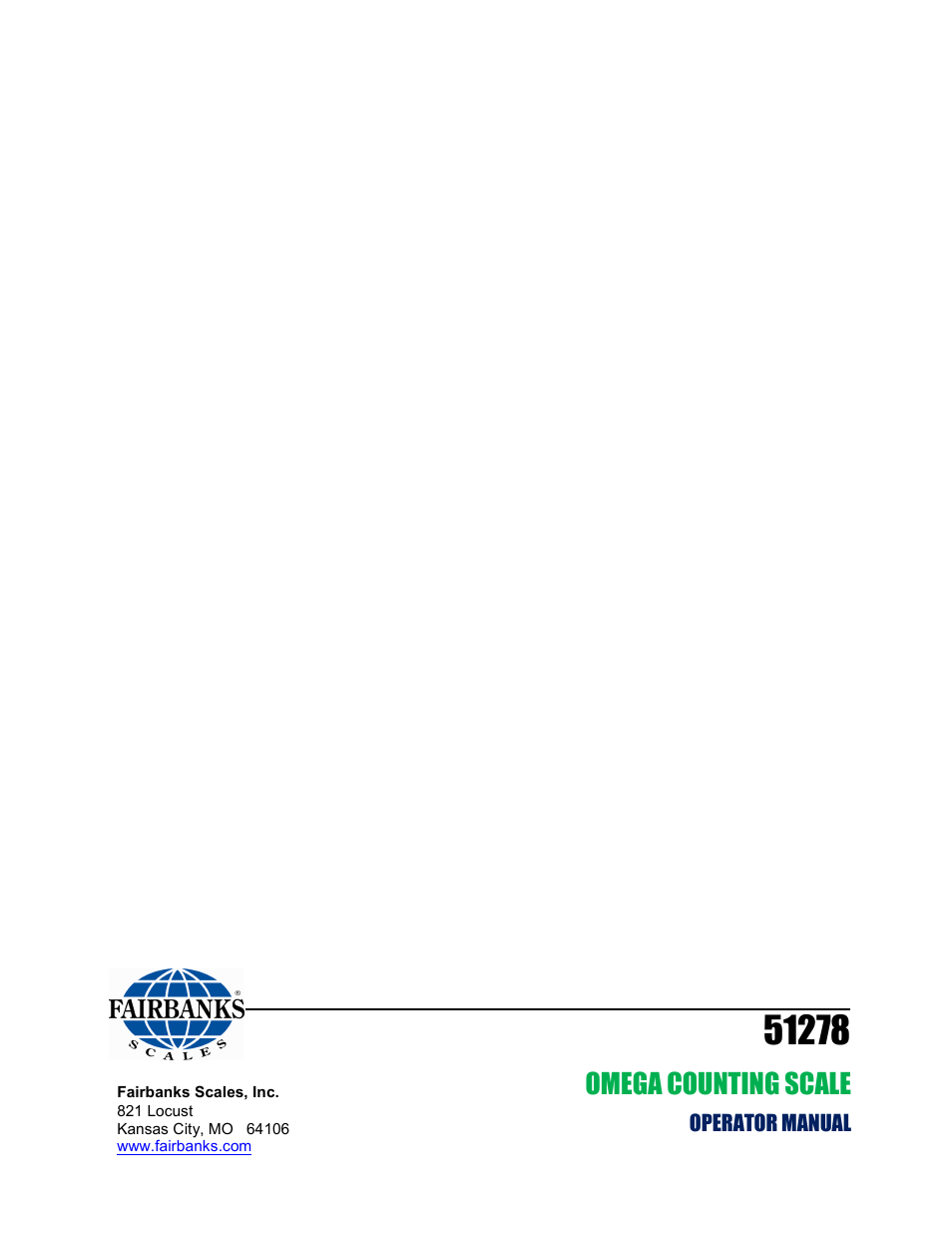 Omega counting scale | Fairbanks OMEGA SERIES COUNTING SCALE User Manual | Page 62 / 62