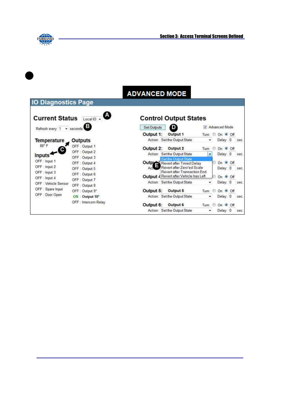 I/o diagnostics, continued | Fairbanks AN Series Fairbanks Access Solutions User Manual | Page 108 / 120