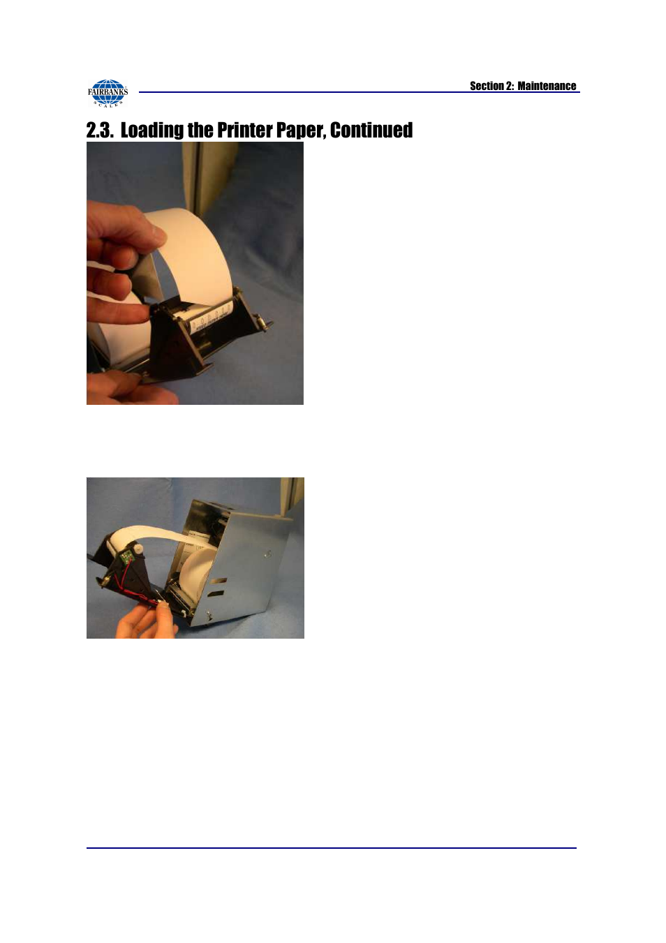 Loading the printer paper, continued | Fairbanks AN Series Fairbanks Access Solutions User Manual | Page 15 / 120