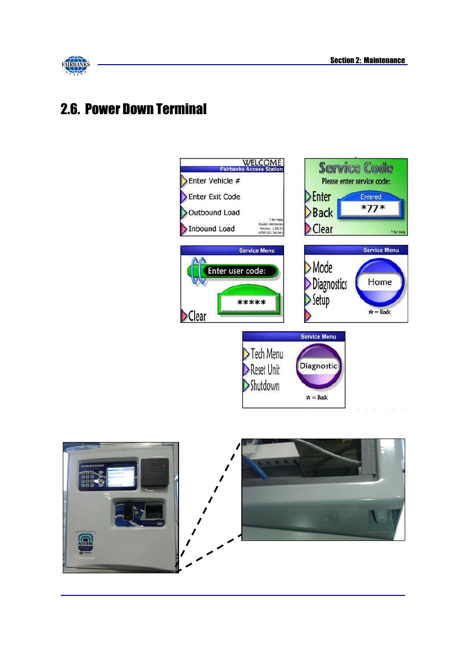 Power down terminal | Fairbanks AN Series Fairbanks Access Solutions User Manual | Page 20 / 120