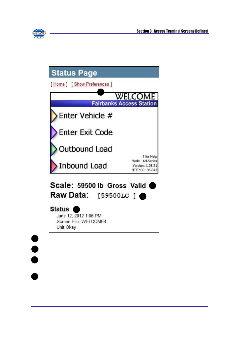 System status page | Fairbanks AN Series Fairbanks Access Solutions User Manual | Page 26 / 120