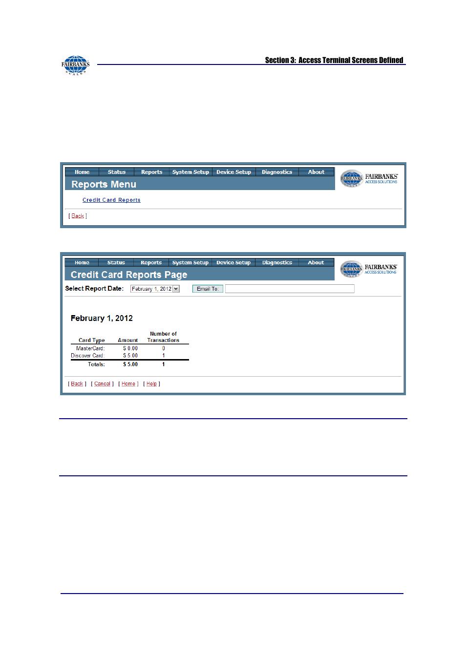 Reports page | Fairbanks AN Series Fairbanks Access Solutions User Manual | Page 27 / 120