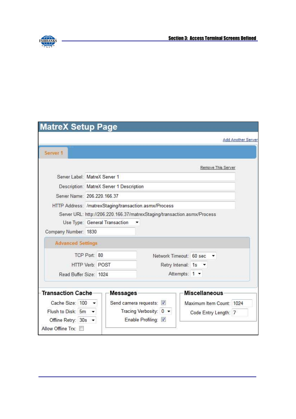 Matrex setup | Fairbanks AN Series Fairbanks Access Solutions User Manual | Page 38 / 120