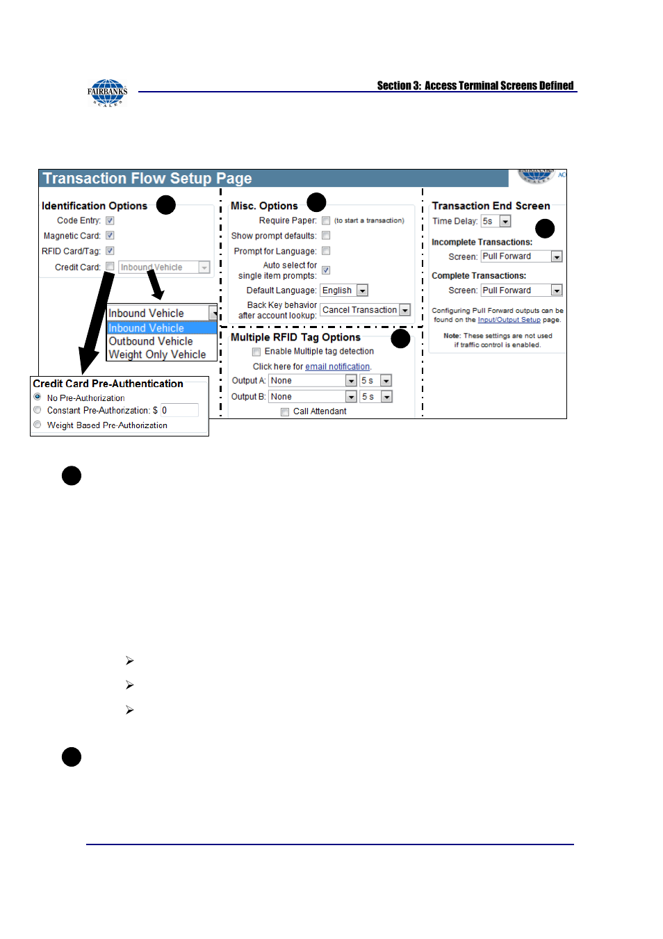 Transaction flow setup | Fairbanks AN Series Fairbanks Access Solutions User Manual | Page 58 / 120