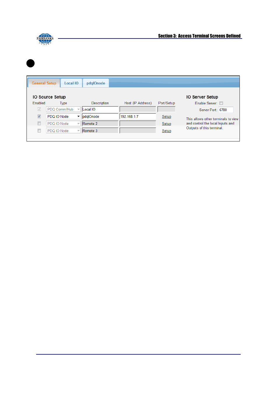 Input/output setup, continued | Fairbanks AN Series Fairbanks Access Solutions User Manual | Page 77 / 120