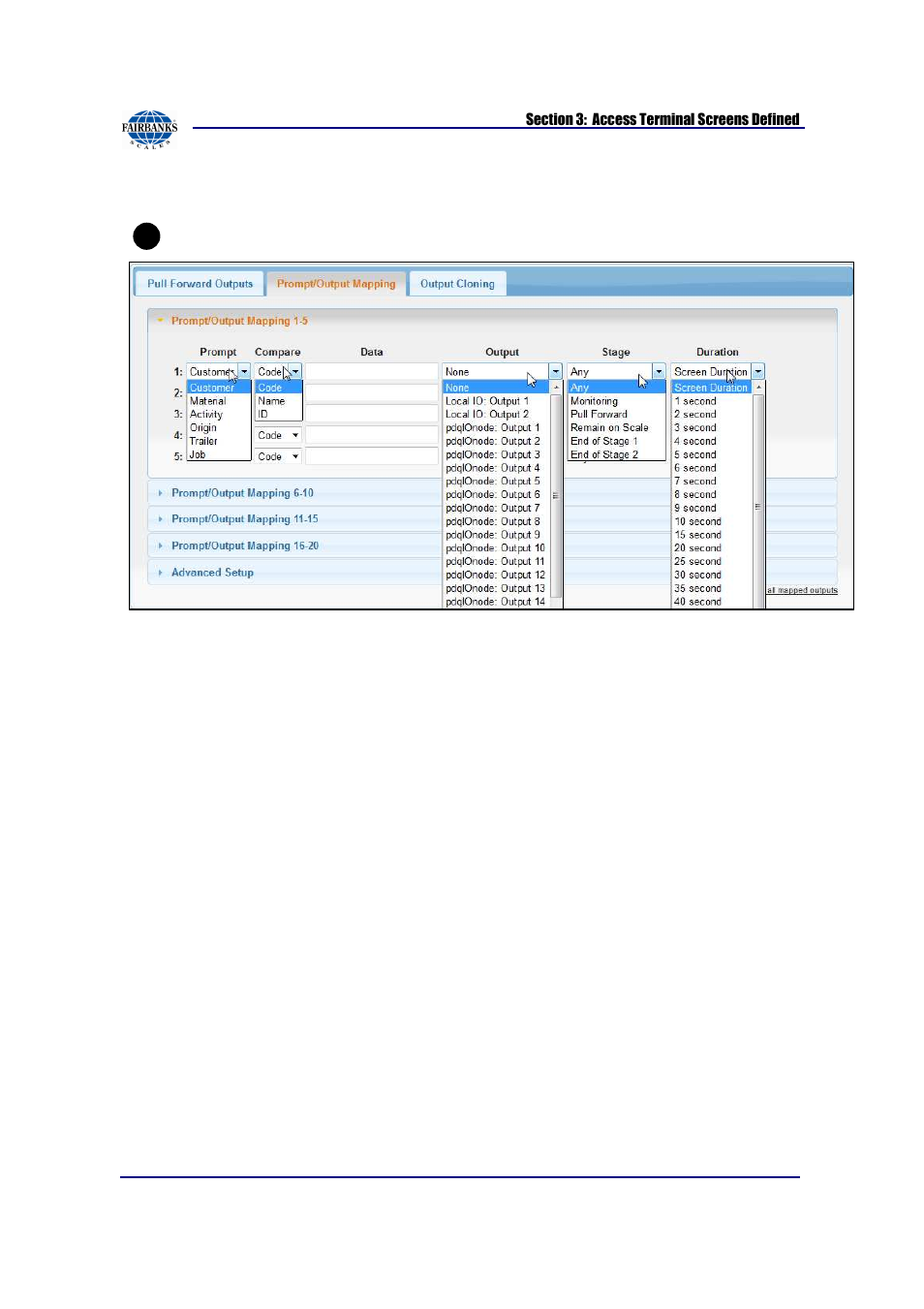 Input/output setup, continued | Fairbanks AN Series Fairbanks Access Solutions User Manual | Page 81 / 120