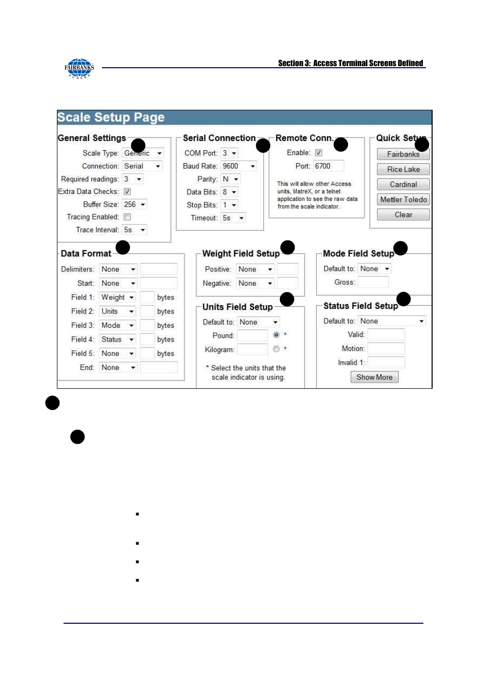 Scale indicator setup | Fairbanks AN Series Fairbanks Access Solutions User Manual | Page 98 / 120