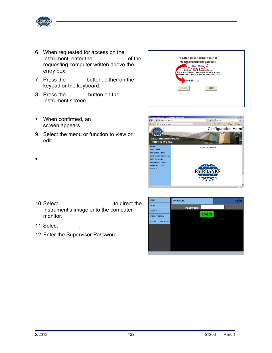 Remote configuration access, continued | Fairbanks FB2550 DAT SERIES DRIVER ACCESS TERMINAL User Manual | Page 122 / 159