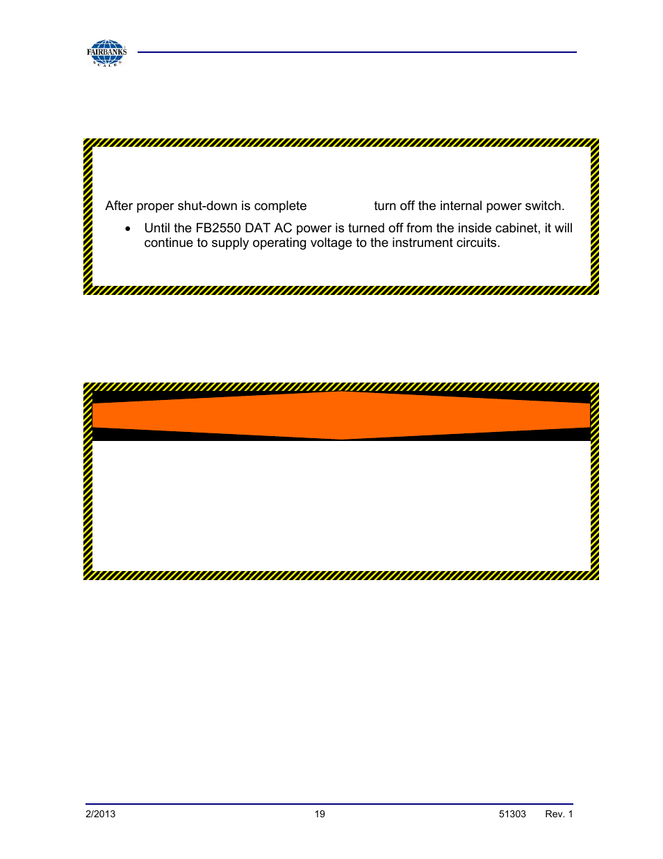 Proper shutdown procedure, continued | Fairbanks FB2550 DAT SERIES DRIVER ACCESS TERMINAL User Manual | Page 19 / 159