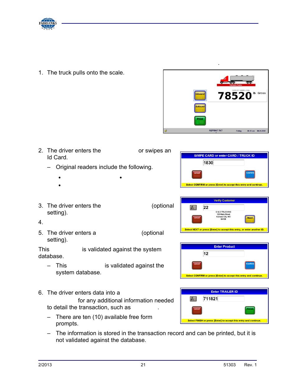 Basic operations summary, continued | Fairbanks FB2550 DAT SERIES DRIVER ACCESS TERMINAL User Manual | Page 21 / 159