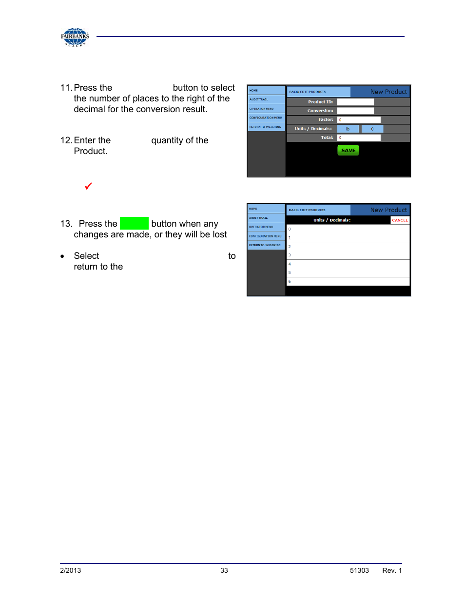Adding or editing products, continued | Fairbanks FB2550 DAT SERIES DRIVER ACCESS TERMINAL User Manual | Page 33 / 159