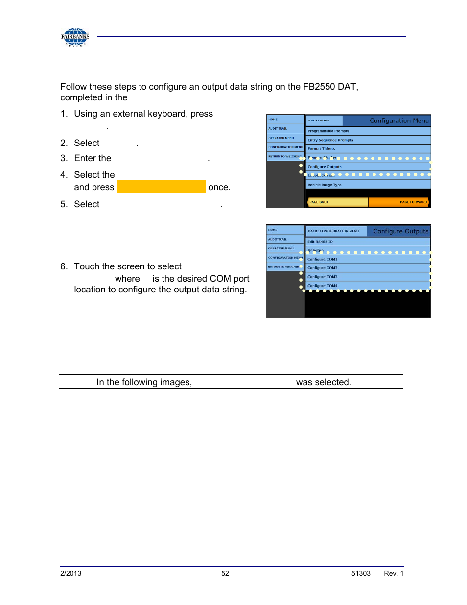 Method 1 – pre-configured output | Fairbanks FB2550 DAT SERIES DRIVER ACCESS TERMINAL User Manual | Page 52 / 159