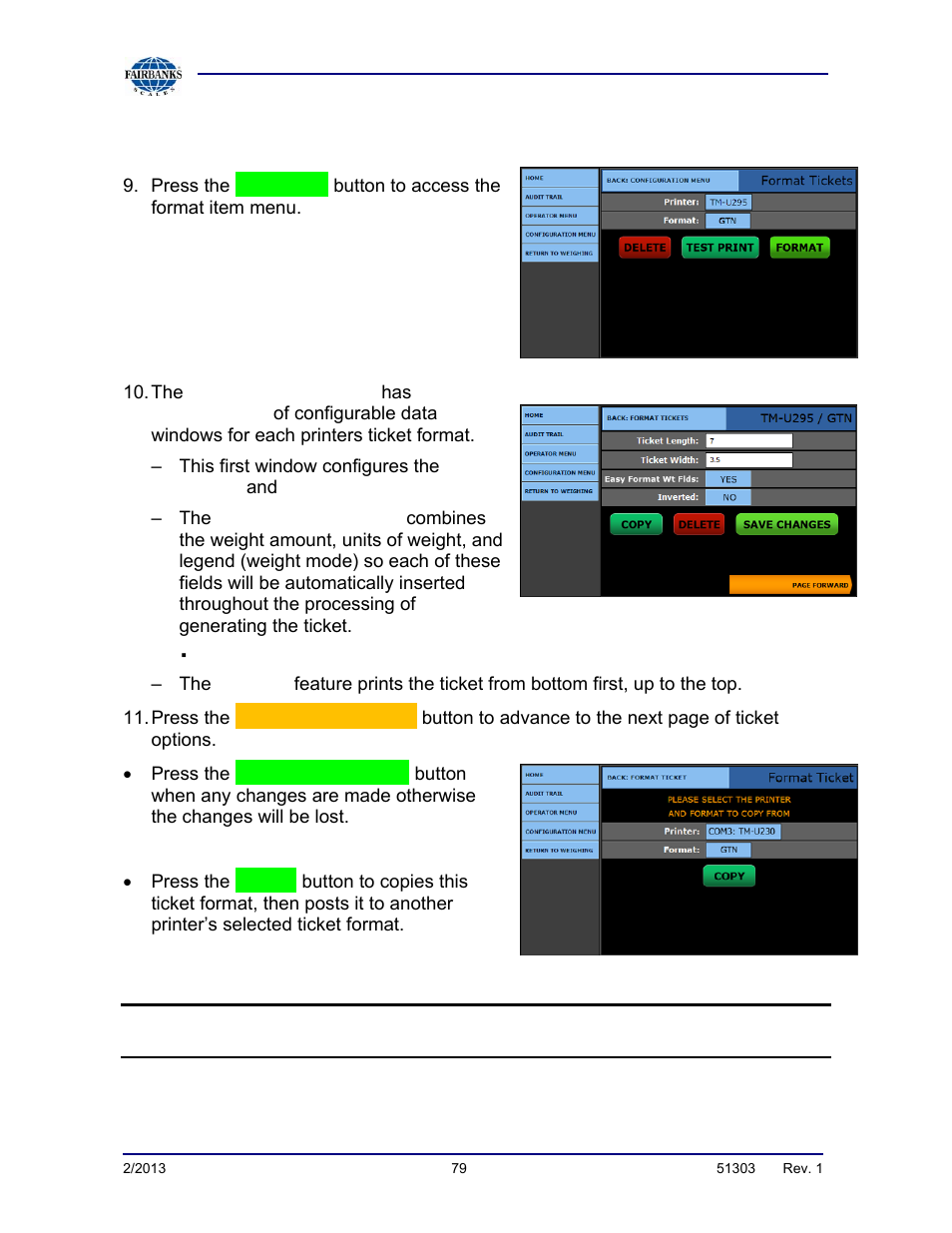 Format tickets, continued | Fairbanks FB2550 DAT SERIES DRIVER ACCESS TERMINAL User Manual | Page 79 / 159