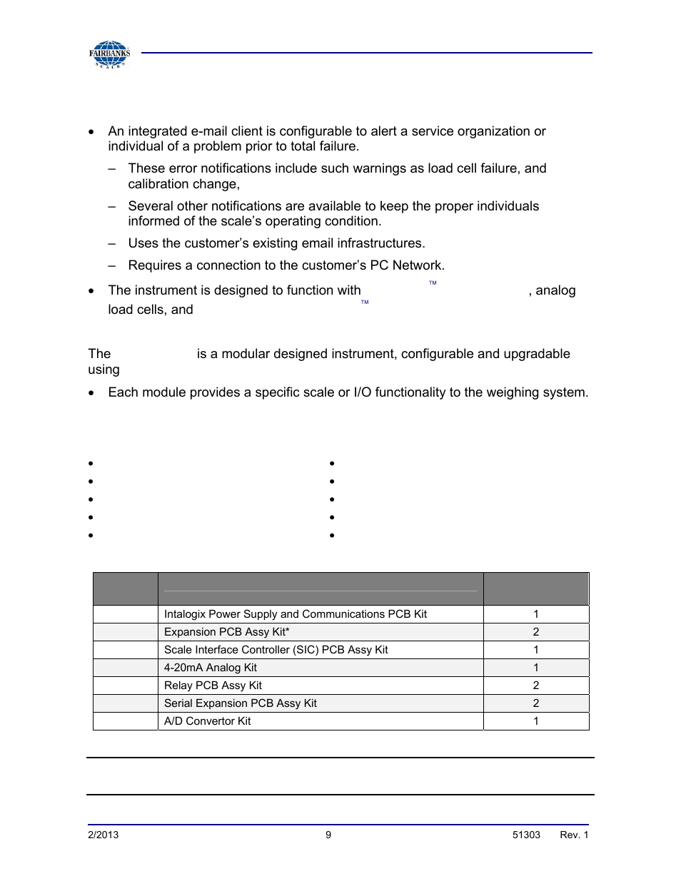 Description, continued, Intalogix, Technology | Mettler toledo digitol, Load cells, Standard features | Fairbanks FB2550 DAT SERIES DRIVER ACCESS TERMINAL User Manual | Page 9 / 159