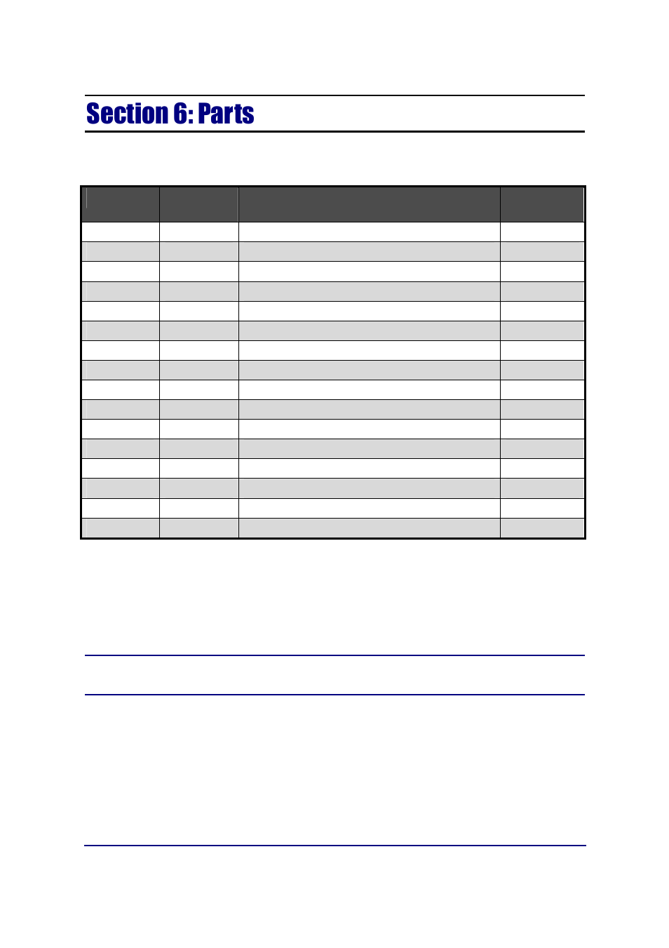 Parts list | Fairbanks Aegis Industrial Mild Steel User Manual | Page 23 / 30