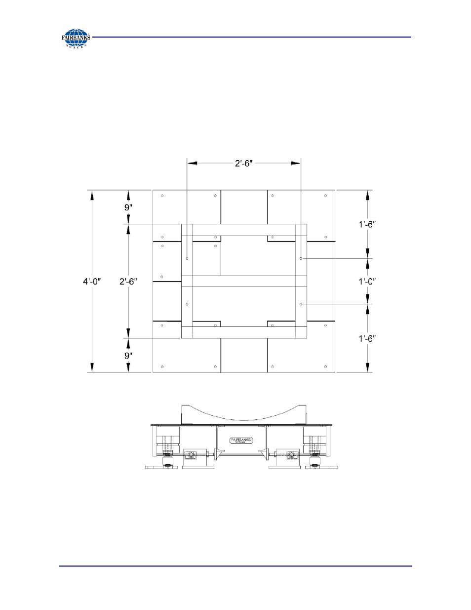 Accessory part drawings, Four (4’) foot cradle, aegis coil scale | Fairbanks Aegis Coil Scales User Manual | Page 37 / 42