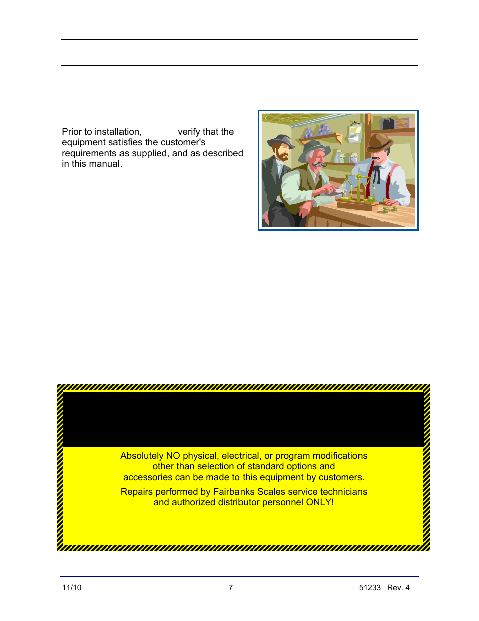 General service policy, The customer/operator's responsibility | Fairbanks 3500 Series Yellow Jacket User Manual | Page 7 / 26