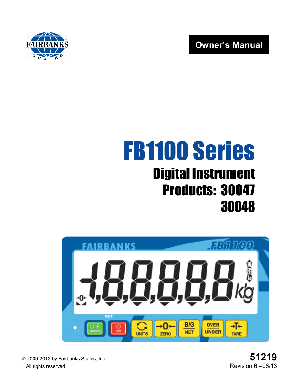 Fairbanks FB1100 Series Yellow Jacket FS Package (30047, 30048) User Manual | 70 pages