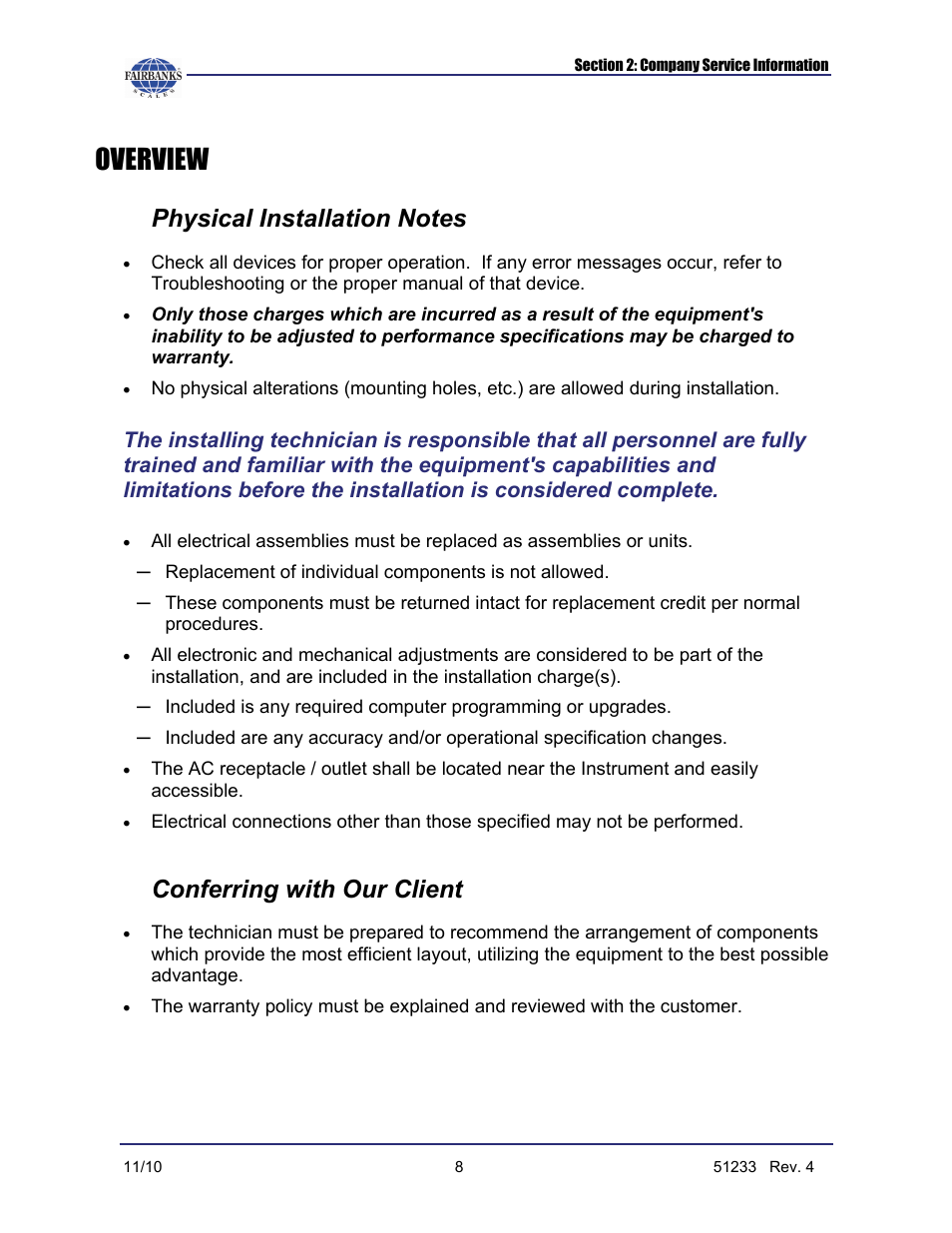 Overview, Conferring with our client | Fairbanks FB1100 Series Yellow Jacket FS Package (30047, 30048) User Manual | Page 52 / 70