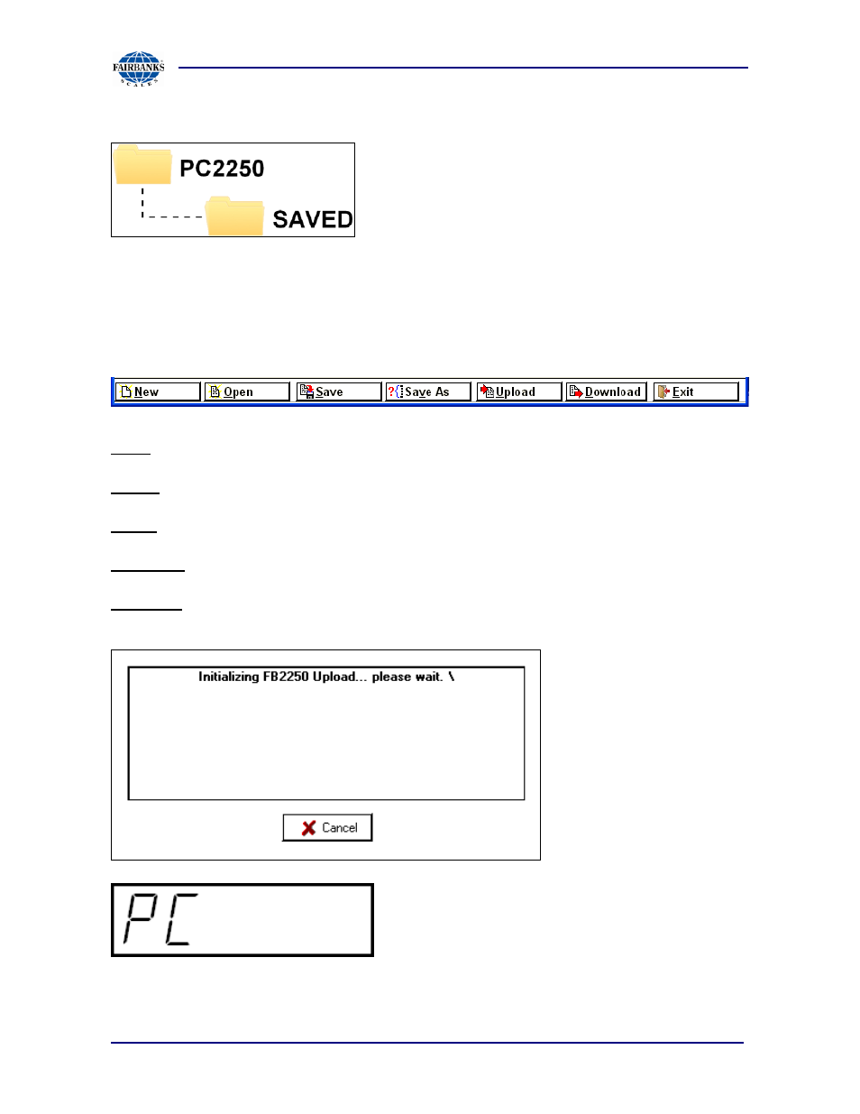 Menu bar | Fairbanks PC2250 Utility Software User Manual | Page 40 / 94