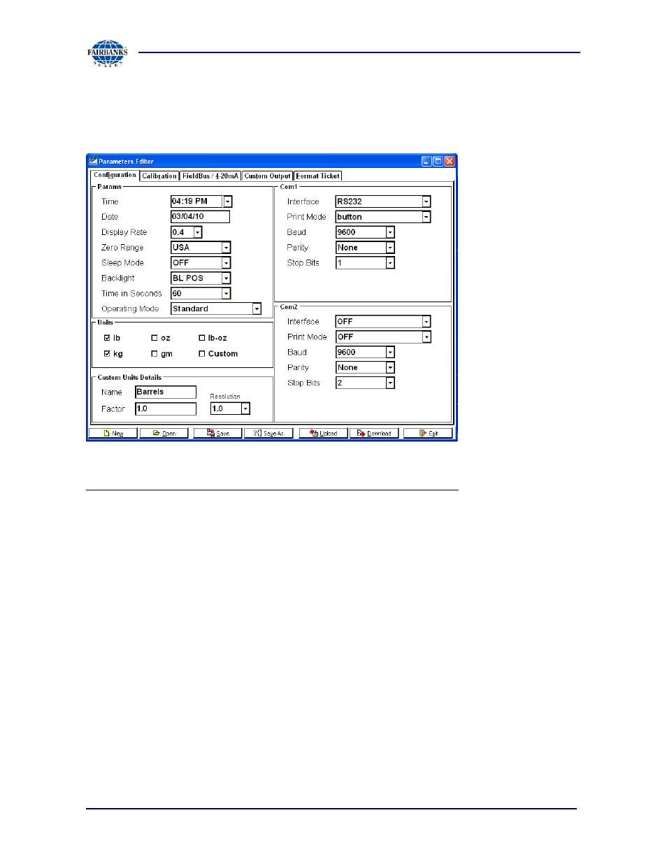 Configuration | Fairbanks PC2250 Utility Software User Manual | Page 42 / 94