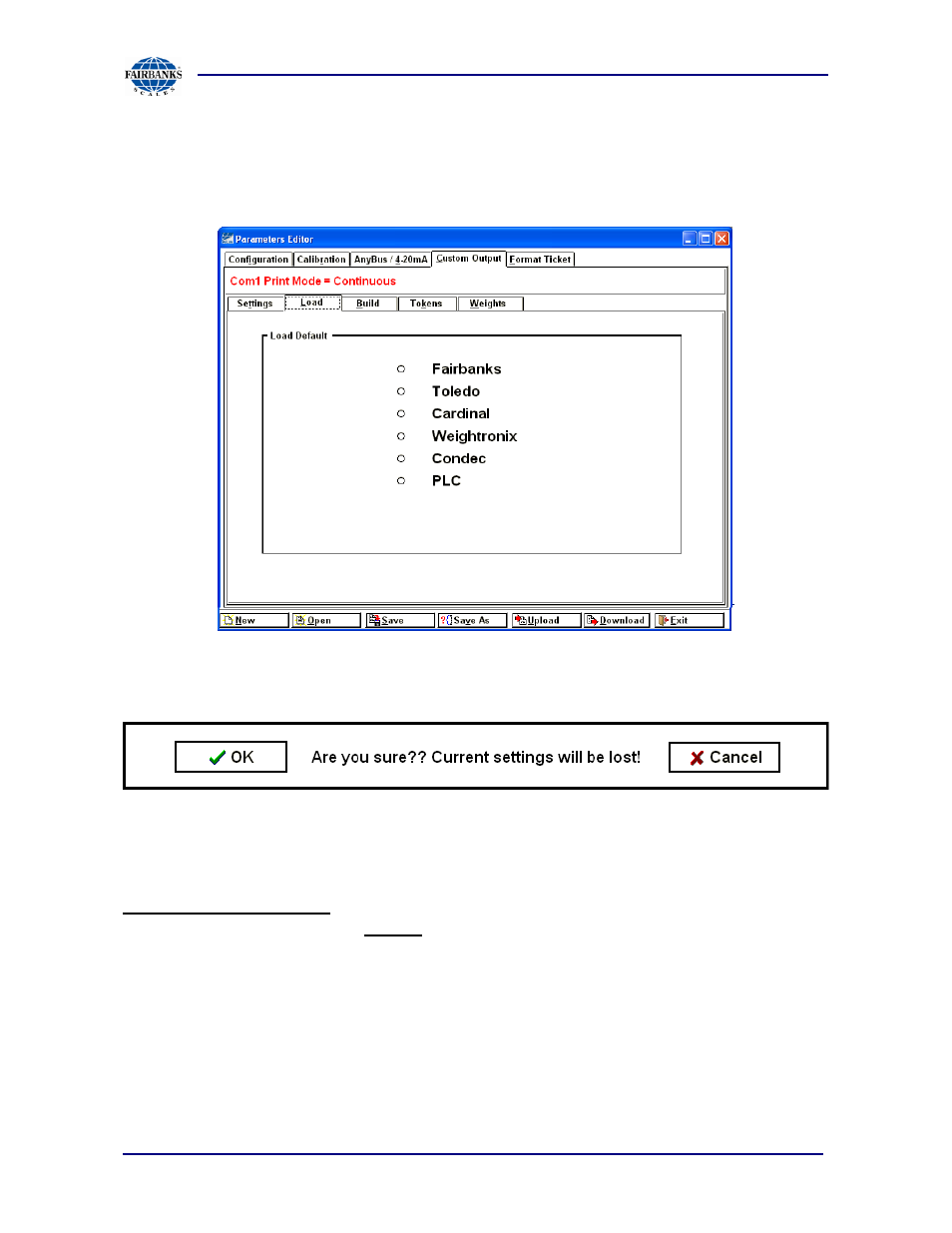 Custom output: load | Fairbanks PC2250 Utility Software User Manual | Page 48 / 94