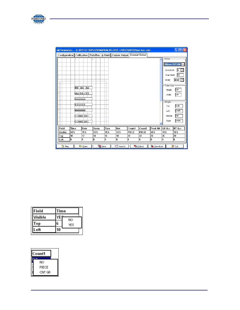 Format tickets | Fairbanks PC2250 Utility Software User Manual | Page 53 / 94