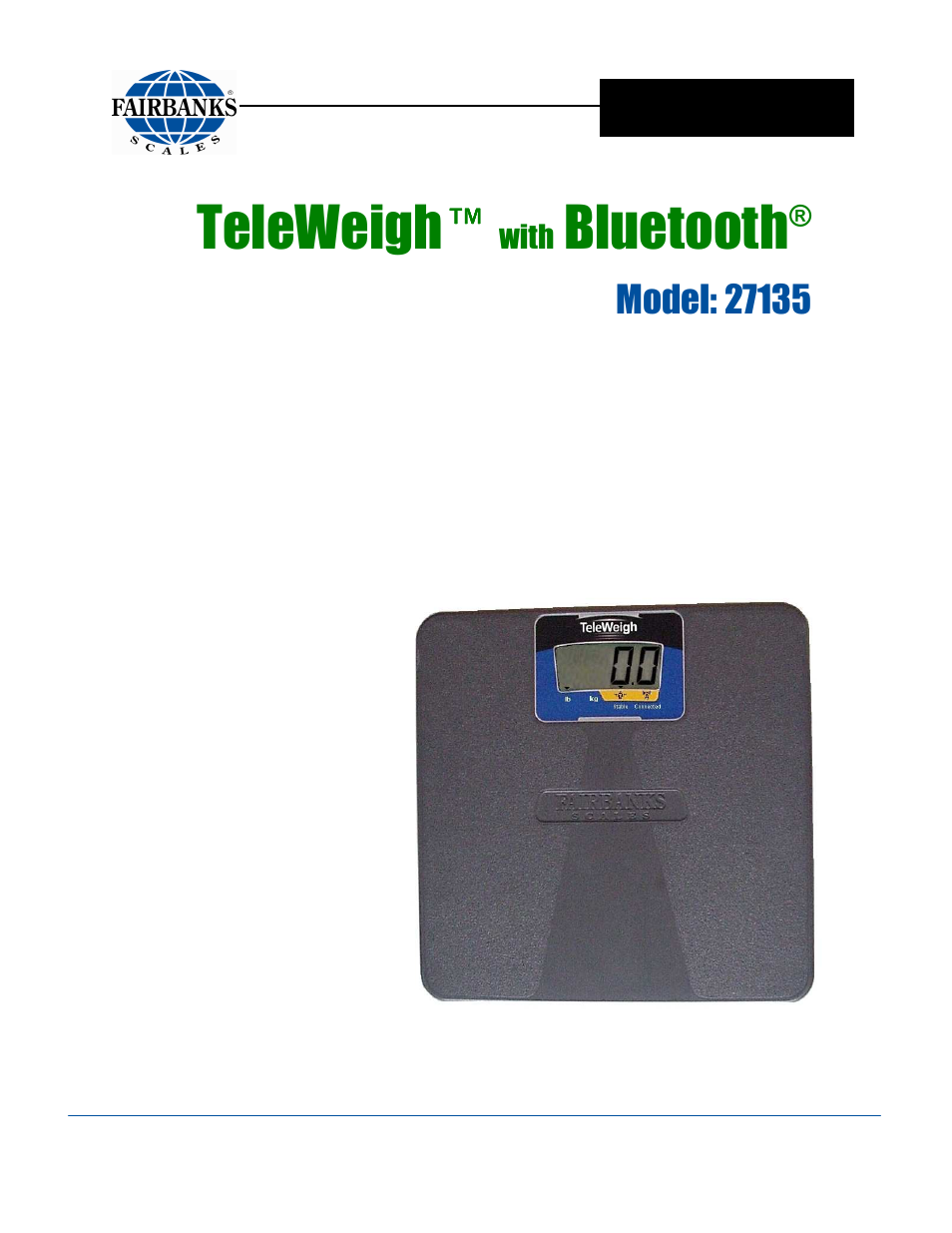 Fairbanks 27135 TeleWeigh with Bluetooth User Manual | 18 pages