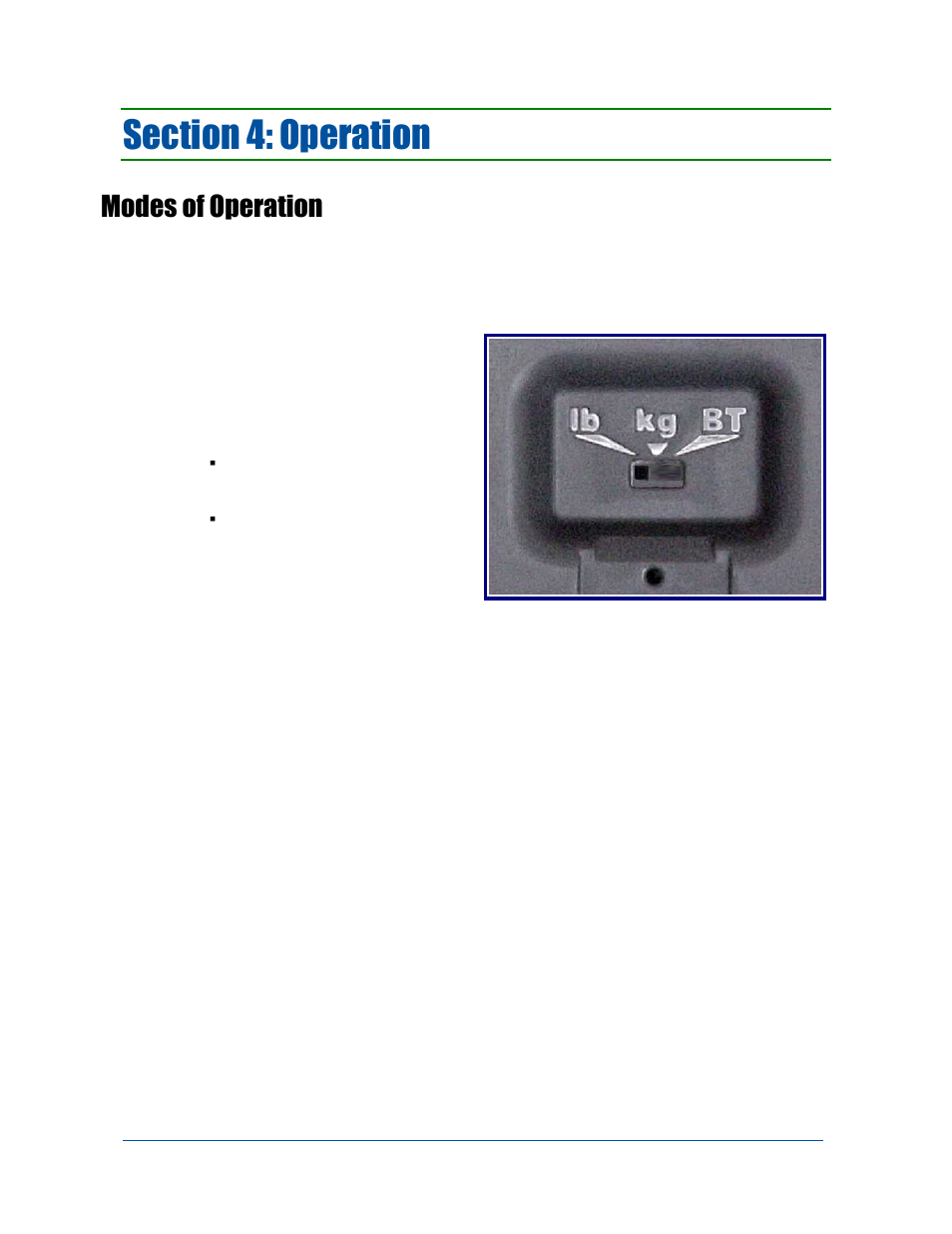 Modes of operation, Stand alone weighing operations | Fairbanks 27135 TeleWeigh with Bluetooth User Manual | Page 11 / 18