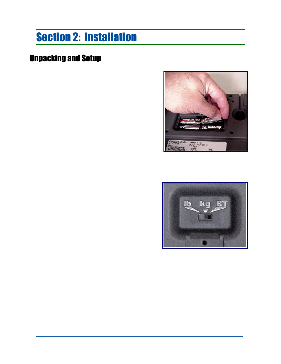 Unpacking and setup | Fairbanks 27135 TeleWeigh with Bluetooth User Manual | Page 9 / 18