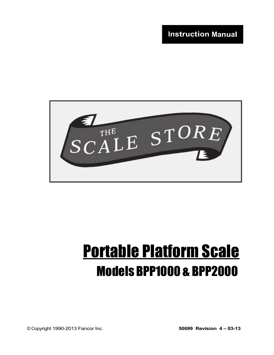 Fairbanks BPP2000 Portable Platform Scale User Manual | 22 pages