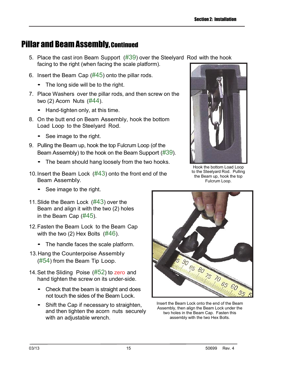 Pillar and beam assembly, Continued | Fairbanks BPP2000 Portable Platform Scale User Manual | Page 15 / 22